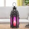 NEEDOMO Ramadan Decorations, Hanging Moroccan Lantern, 11'' Vintage Candle Holder, Metal Lanterns Decorative Indoor Outdoor, Table, Patio, Porch, Shelf, Gothic Home Decor (Purple)